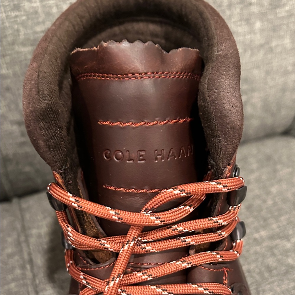 Men's ZERØGRAND Waterproof Hiking Boots Brown Leather - Picture 2 of 5